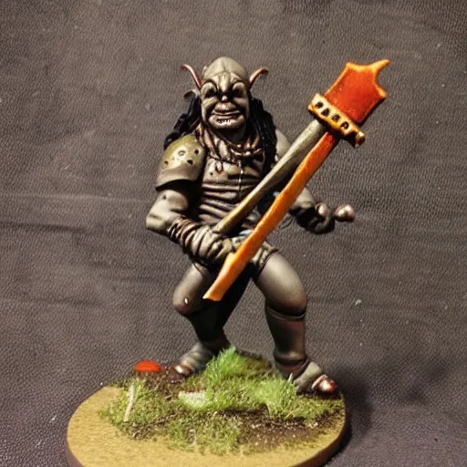 Image similar to warhammer fantasy axe wielding orc figurine