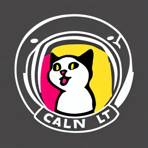 Prompt: yelling cat, logo