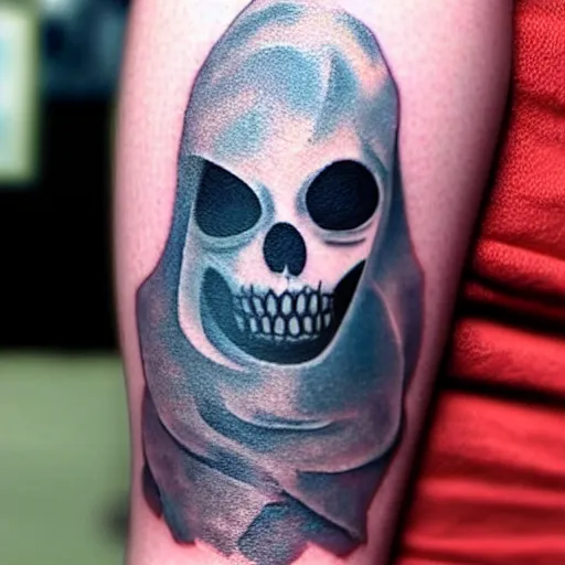 Image similar to A ghost tattoo, advanced,