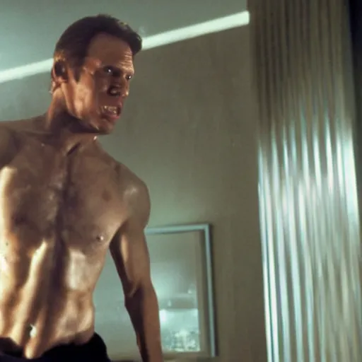 Prompt: Live Action Still of Jerma in Die Hard, real life, hyperrealistic, ultra realistic, realistic, highly detailed, epic, HD quality, 8k resolution, body and headshot, film still