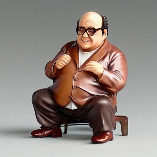 Image similar to Danny Devito as a cute Precious Moments porcelain figurine