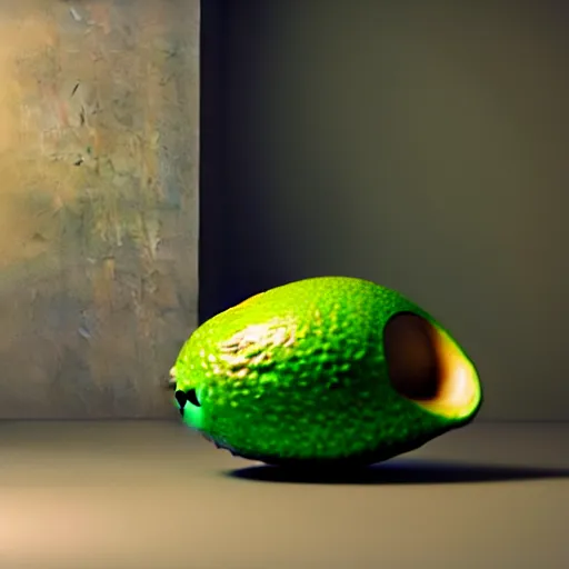 Image similar to : avocado shaped toilet, cinematic lighting, hyper - realistic, detailed, marcel duchamp, render by c 4 d octane, unreal engine, 8 k 3 d render