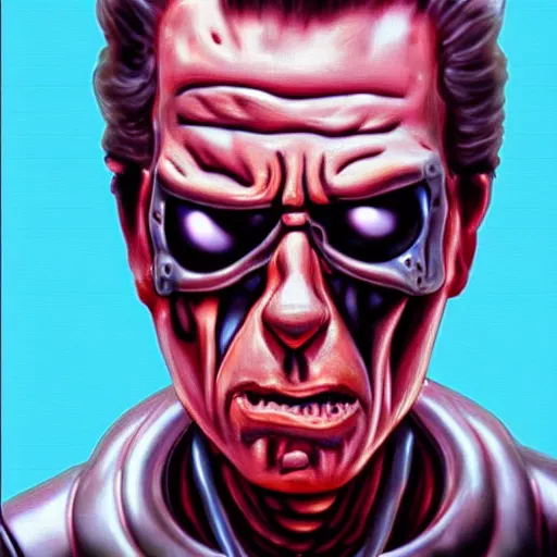 Image similar to The Terminator in Rick and Morty, hyper realistic, HD, HQ, photo realistic