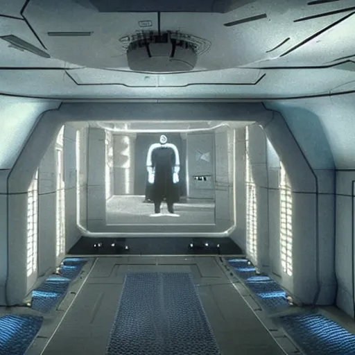 Prompt: A Star Trek transporter room in the style of Alien (1979), with dripping pipes.