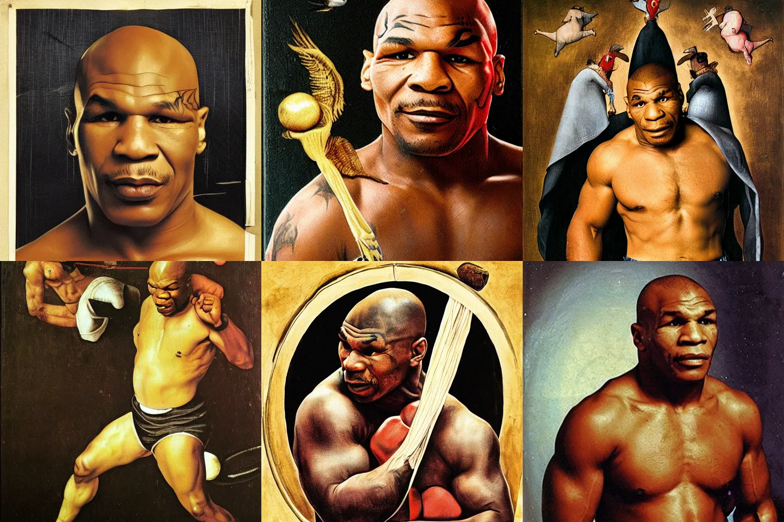 Prompt: Mike Tyson by Hieronymus Bosch