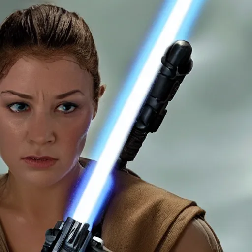 Image similar to still of the rock as leah in star wars