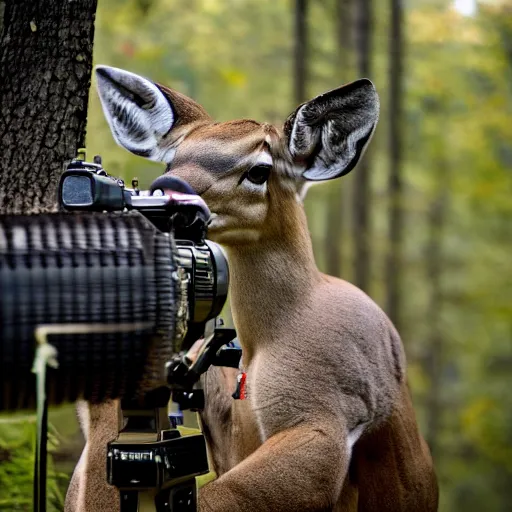 Image similar to a rocket launcher deer animal beast, huge, powerful, scary, anger, rage, canon eos c 3 0 0, ƒ 1. 8, 3 5 mm