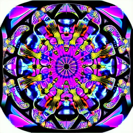 Image similar to fractal of time, kaléidoscope, flat colors