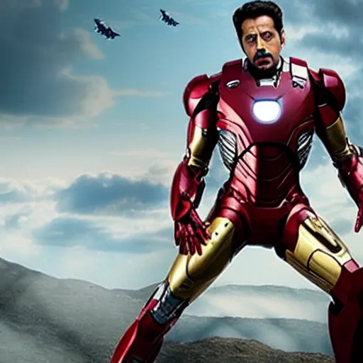 Prompt: still of salman khan in iron man suit in iron man movie