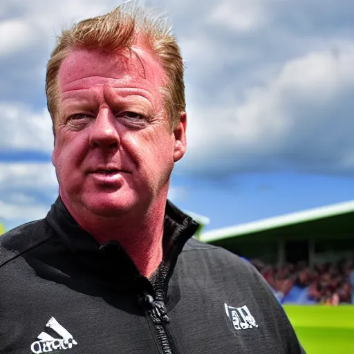 Prompt: steve mclaren with an island on his head