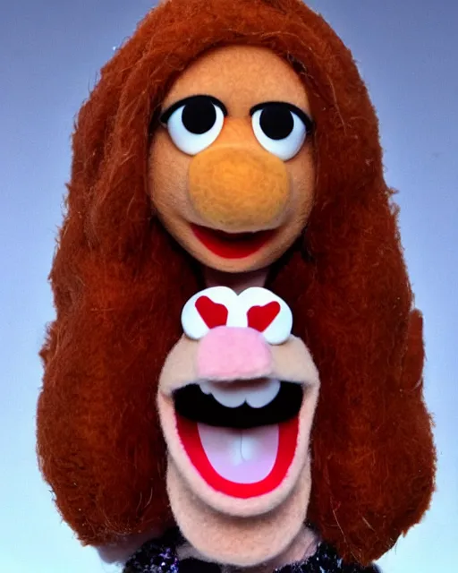 Prompt: catherine tate as a muppet. highly detailed felt. hyper real photo. 4 k.