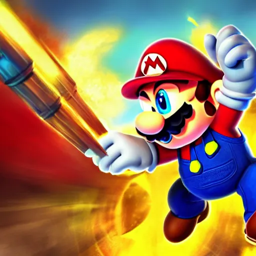 Image similar to splash art of super mario as a league of legends champion, riot games, digital art, dynamic