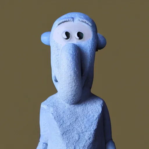 Prompt: squidward as sculpture by Jesse Berlin