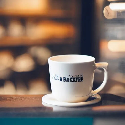 Prompt: a cup of latte in a toilet - shaped mug, fresh bakeries in the background, in a bright cafe, 3 5 mm, f 1. 8