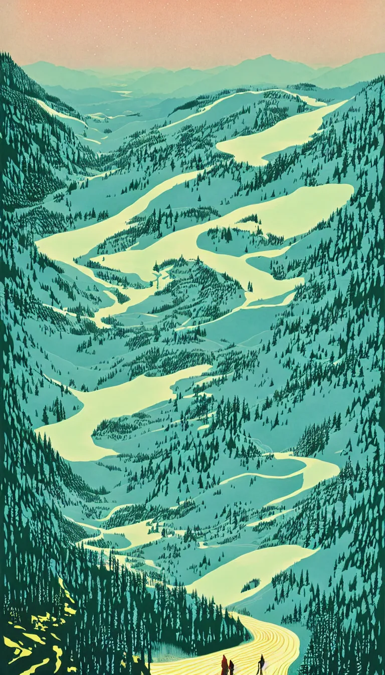 Image similar to olympic national park by victo ngai