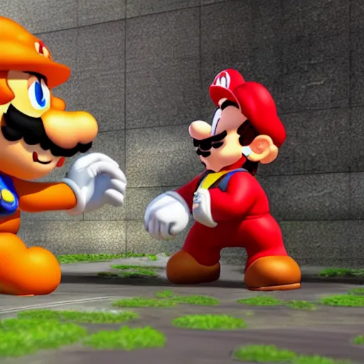Image similar to mario battling bowser in the style of elden ring extremely detailed awe stunning beautiful volumetric light hyper real, 8k, colorful, 3D cinematic