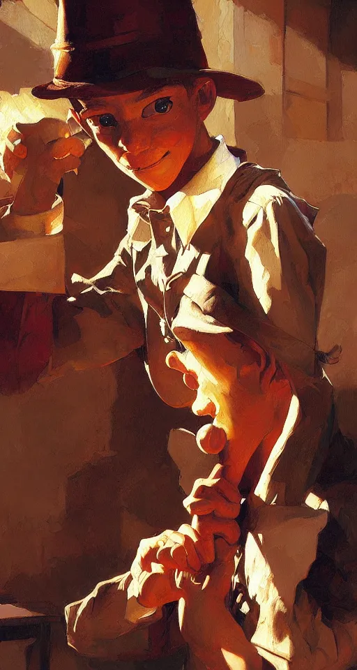 Image similar to pinocchio highly detailed painting by craig mullins, j. c. leyendecker