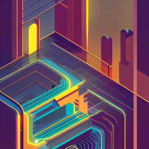 Prompt: isometric cybercity, golden hour by petros afshar and christopher balaskas and marius borgeaud and kiliain eng, 3 0 mm, well proportioned, highly detailed, rule of thirds