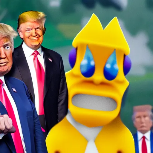 Image similar to donald trump in fortnite, new skin, collaboration