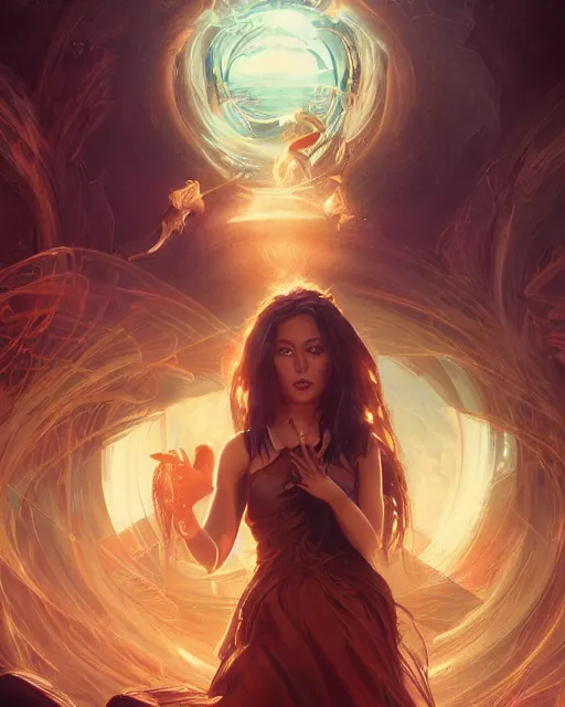 Prompt: illustration of a woman entranced bewitched mesmerized hypnotized, spirals in eyes, artgerm and wlop and greg rutkowski, digital art, highly detailed, dynamic lighting, cinematic composition, concept art, sharp focus, colorful, photorealistic, 8 k