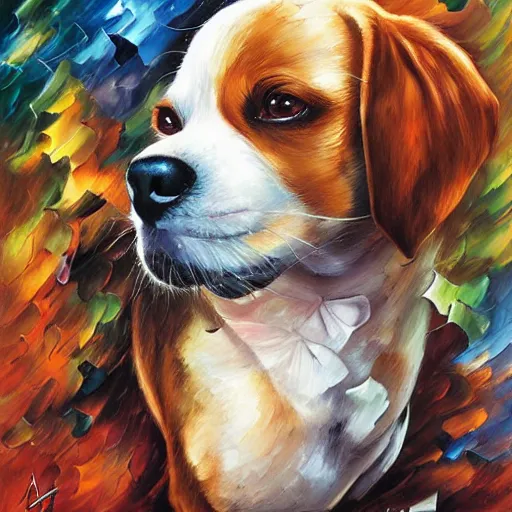 Image similar to very guilty dog by arthur adams, charlie bowater, leonid afremov, chiho ashima, karol bak, david bates, tom chambers