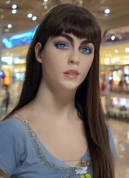 Image similar to Jiafei in real life in a mall hyper realistic 8k HD real life picture