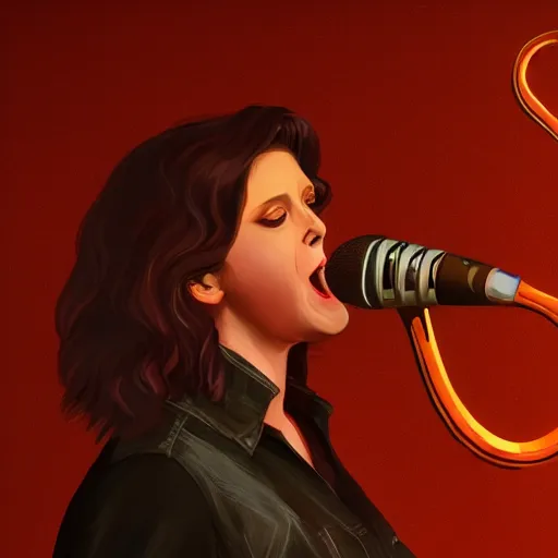 Prompt: rachel bloom singing about a ghost snake, fantasy horror, humorous, sharp focus, 8 k resolution, artstation