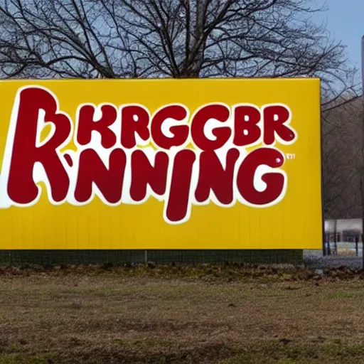 Prompt: a photo of a burger king sign from far away, digital photography