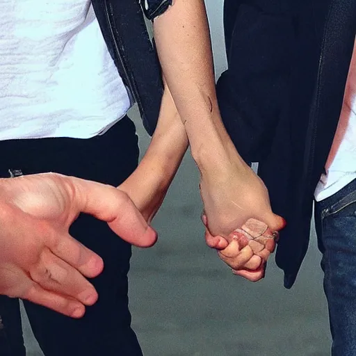 Image similar to Harry Styles holding Louis Tomlinson's hand