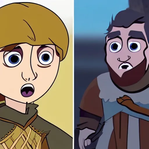 Image similar to the TV show Game of Thrones but animated by Pixar