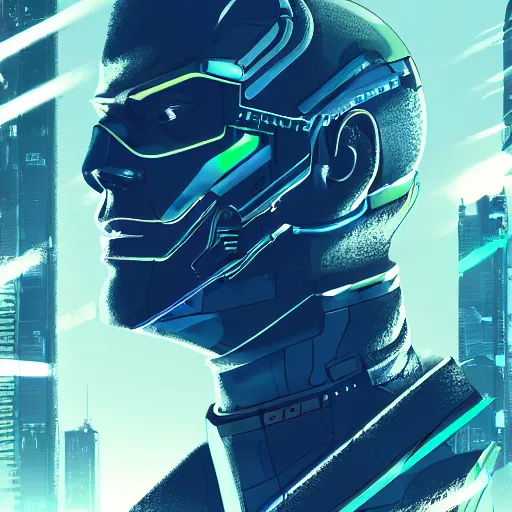 Image similar to cyberpunk jonas altberg as the leader of a futuristic communist nation, cybernetics, sharp lines, digital, artstation, colored in