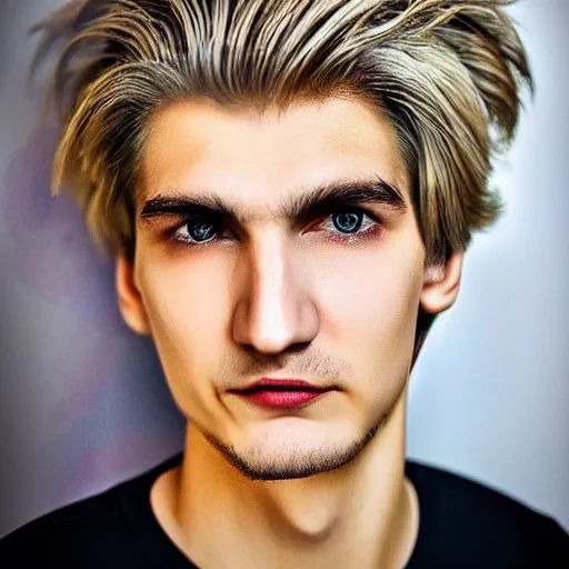 Image similar to really handsome gigachad xqc, portrait photograph : : realistic : : 1 dslr : : 1 - - quality 2