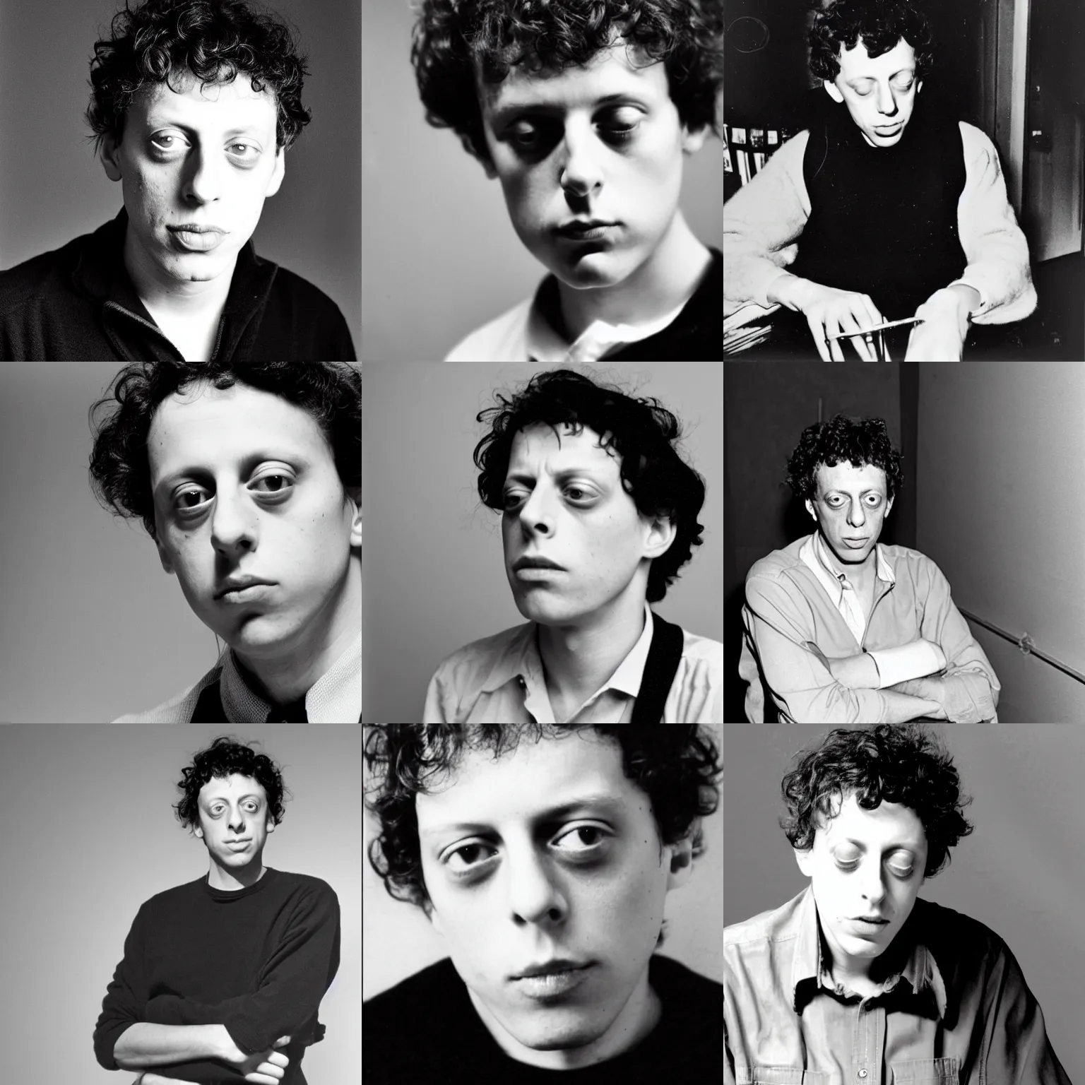 Prompt: young philip glass