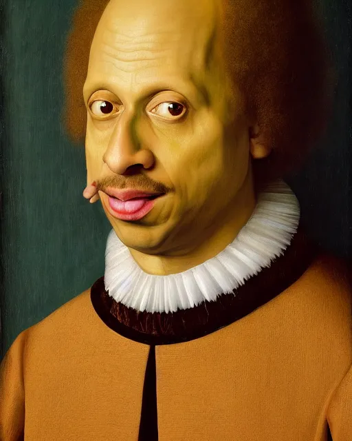 Prompt: a portrait of eric andre painted by jan van eyck, 4 k detail, portrait