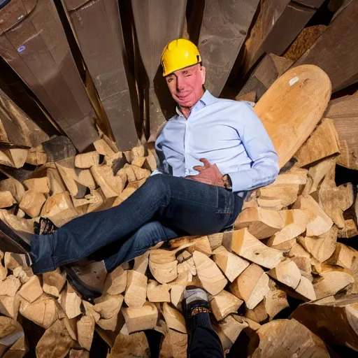 Prompt: bezos hanging by his feet over a wood chipper, with a large crowd cheering, 4k photo