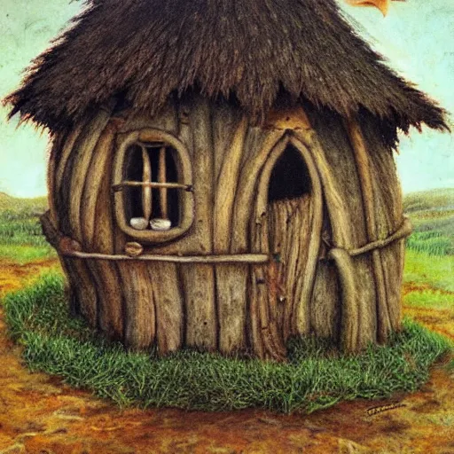 Prompt: burdisio, alejandro art of a witches hut
