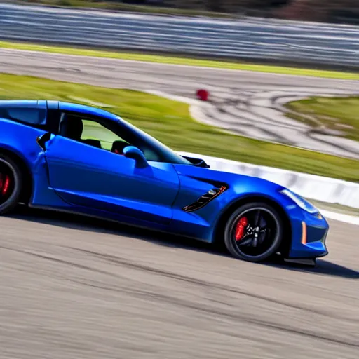 Prompt: a 2 0 1 5 ford corvette driving on a race track