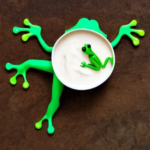 Image similar to frog in yogurt