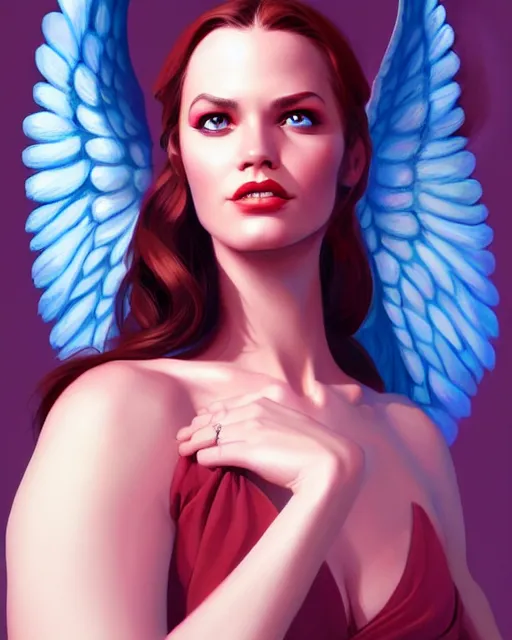 Image similar to portrait of a powerful pretty woman with wings, digital painting, artstation, concept art, smooth, sharp focus, illustration, disney, fine details. art by alex ross, brittney lee