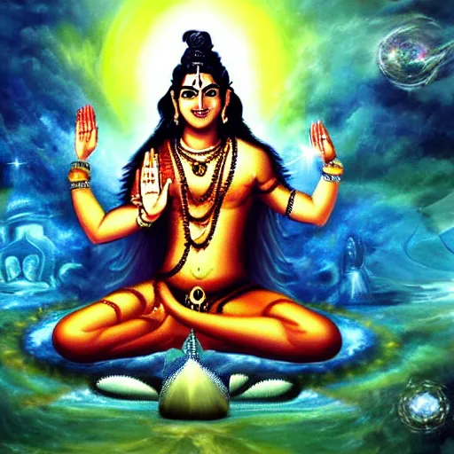 Image similar to lord shiva creating the multiverse, fantasy art