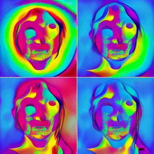 Image similar to image divided in half, happiness against sadness, digital art