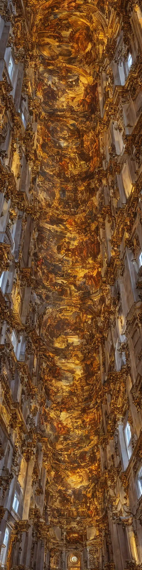 Prompt: gigantic baroque cathedral, sunrays