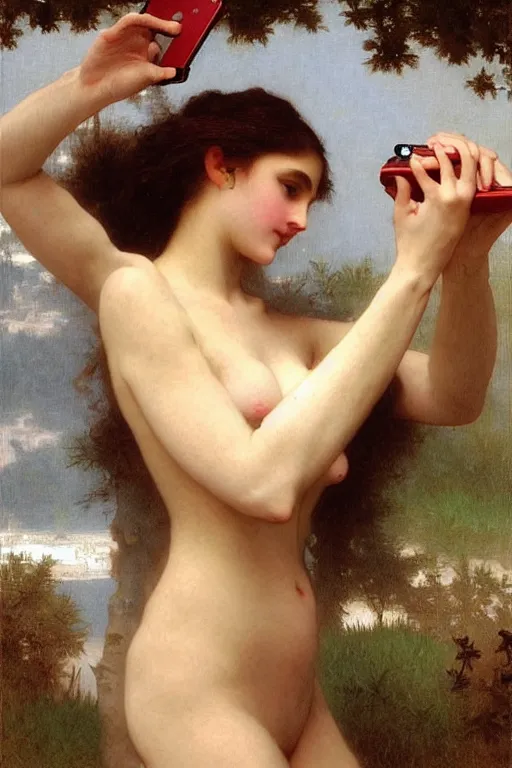 Image similar to iphone selfie by bouguereau