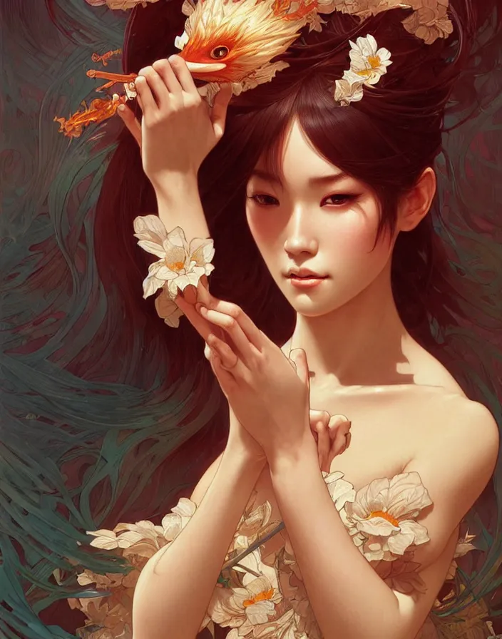 Prompt: portrait of ichigo, intricate, elegant, highly detailed, digital painting, artstation, concept art, smooth, sharp focus, illustration, art by artgerm, greg rutkowski, alphonse mucha, uang guangjian, gil elvgren, sachin teng, symmetry!!