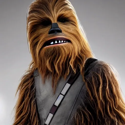 Prompt: chewbacca after shaving his face