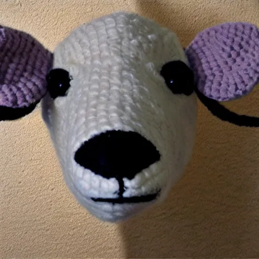 Image similar to realistic photo of a sheep crocheted out of wool, digital art