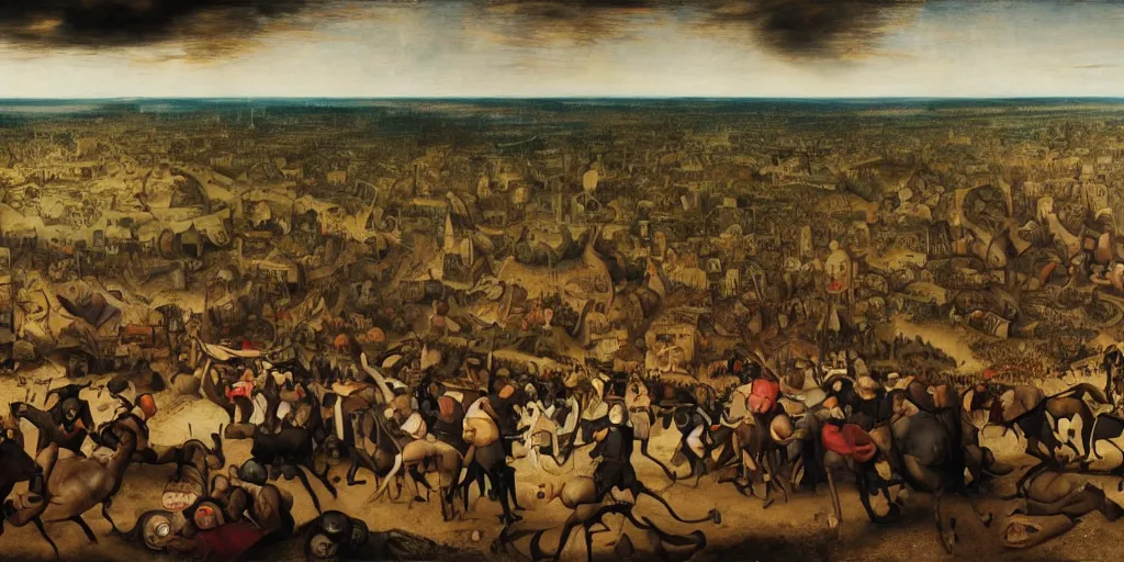 Image similar to beautiful oil matte painting, the triumph of the black plague, wonderful masterpiece highly detailed, beautiful cinematic light deep focus, elegant, digital painting, smooth, sharp focus, golden ratio, dramatic illumination, ultra realistic, 8 k, art by pieter bruegel