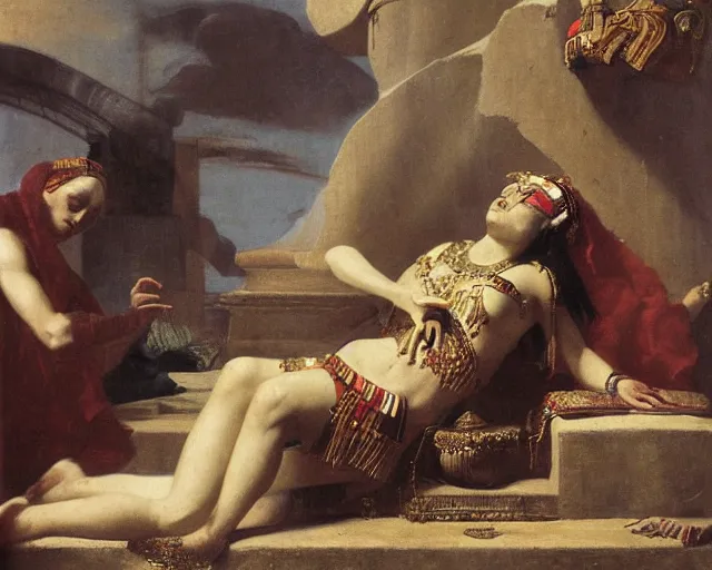 Image similar to death of cleopatra by jean - andre rixens