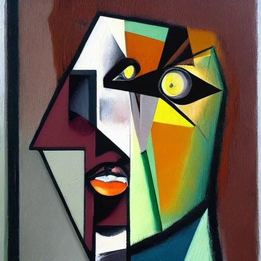 Image similar to a painting of a man's face with a tree growing out of it, a cubist painting by francis bacon, behance contest winner, deconstructivism, dystopian art, cubism, oil on canvas