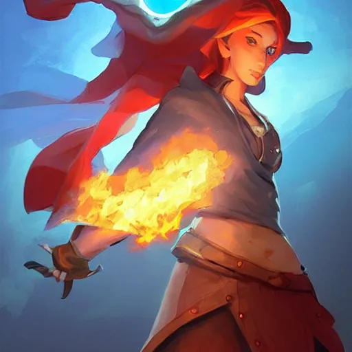 Image similar to the female blue mage casting a fire ball, fantasy art heartstone video game icon, 2 d game art gta cover, official fanart behance hd artstation by jesper ejsing, by rhads, makoto shinkai and lois van baarle, ilya kuvshinov, rossdraws